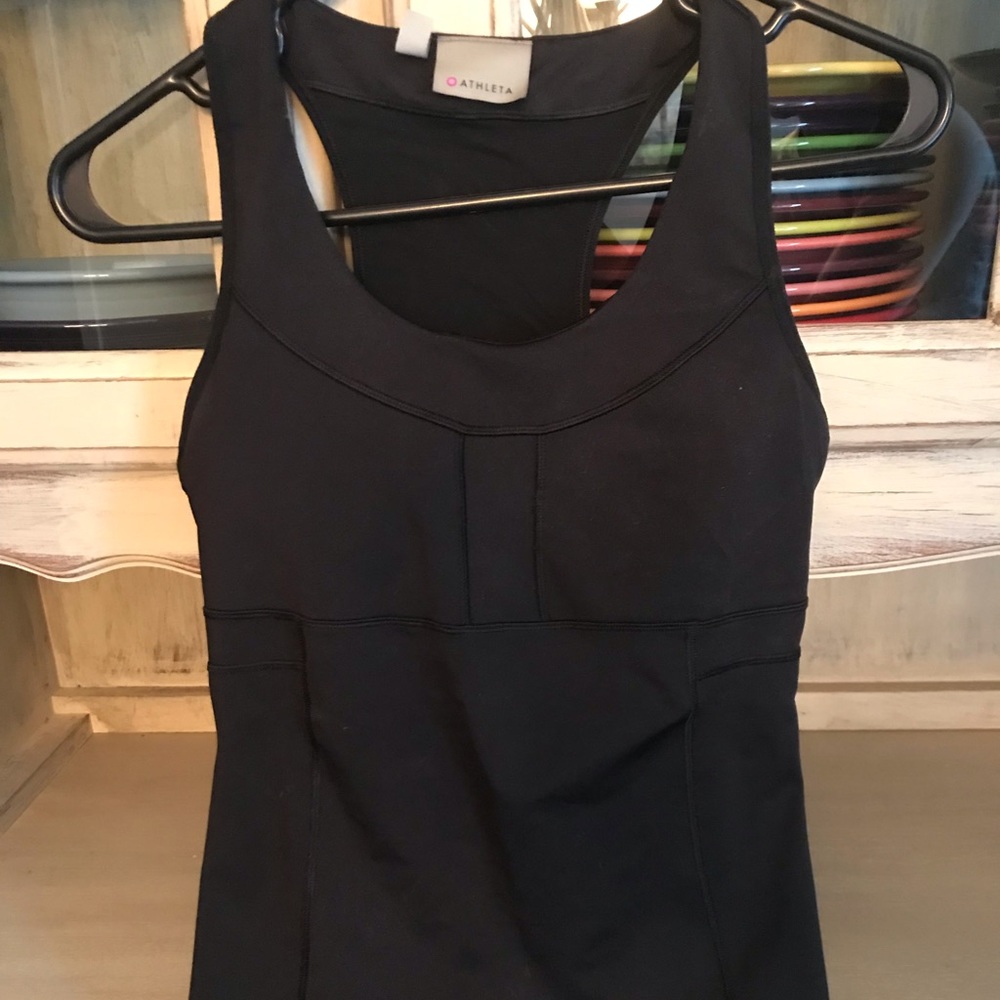 Athleta PR tank black built in bra small